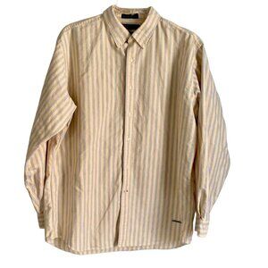 Daniel Cremieux Classics Yellow Blue Long Sleeve Button Down Shirt Mens Large